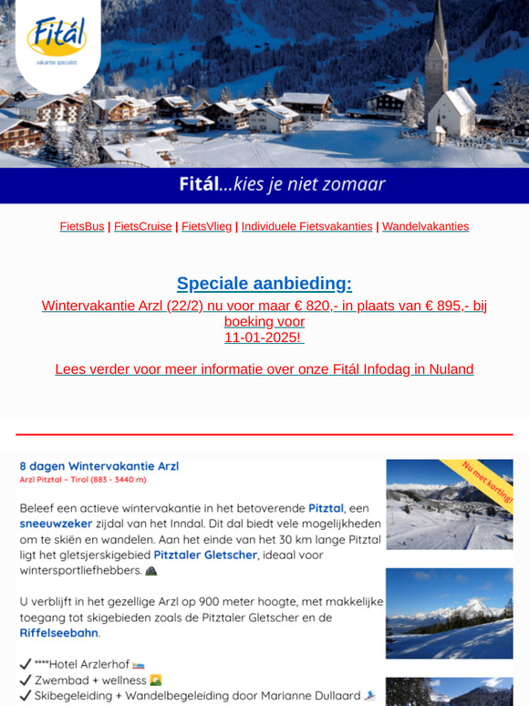 Boek uw wintervakantie in Arzl met korting!