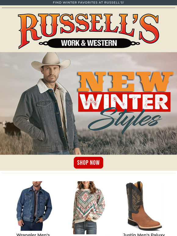 New Season, New Style – Winter Arrivals at Russell’s Western Wear