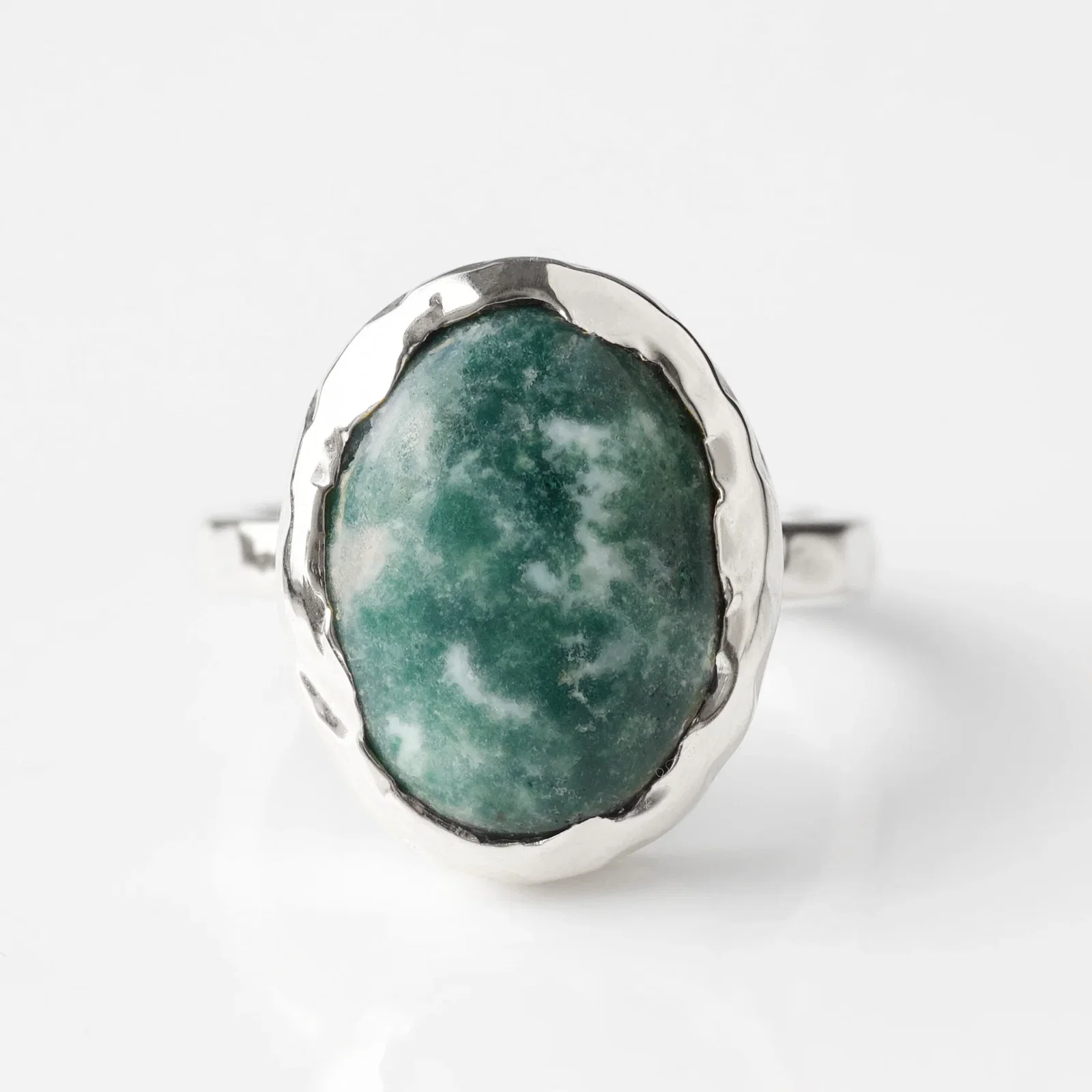 Image of Molten Organic Snowflake Jade Ring