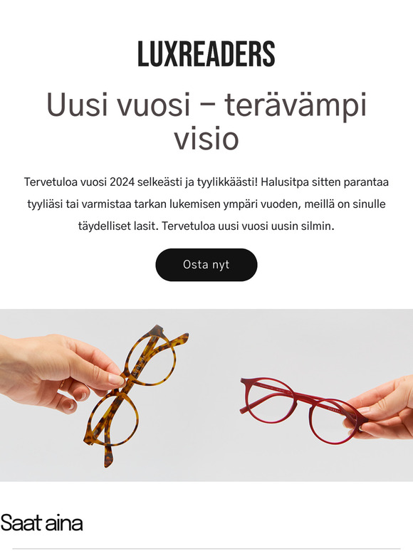 Onnellista uutta vuotta! Onko aika päivittää silmälasikokoelmaasi? 🎉