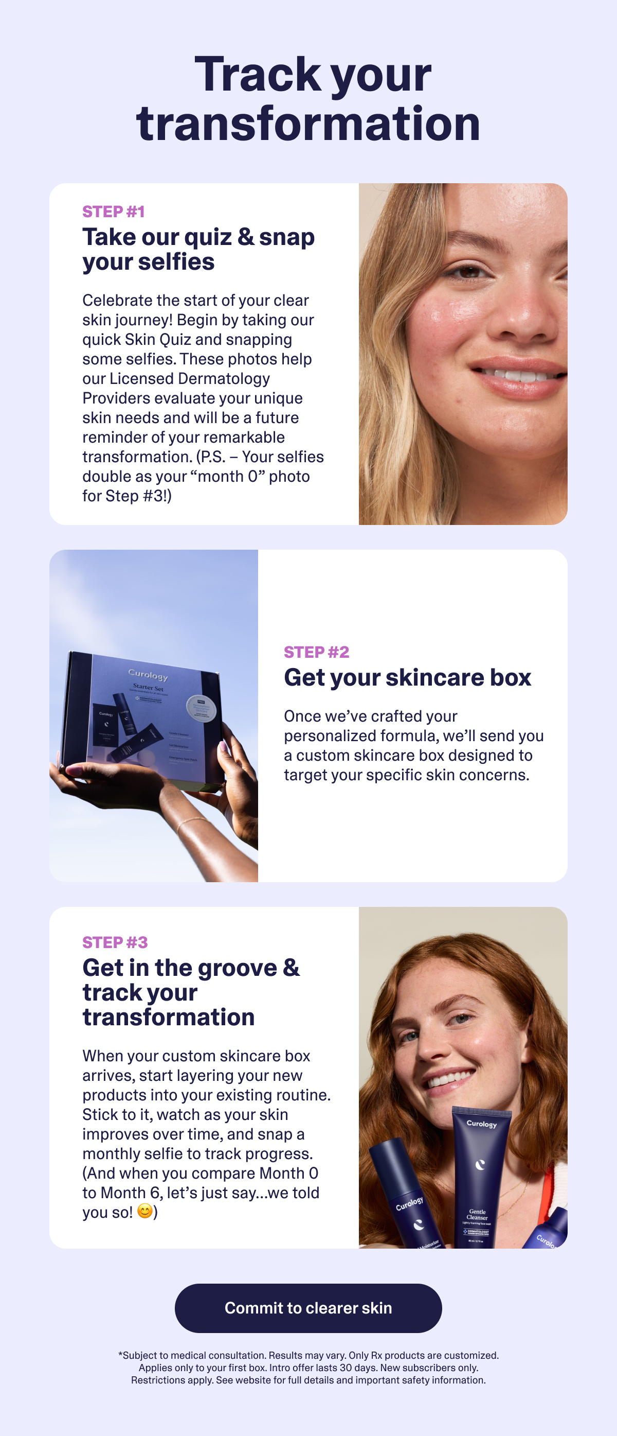 Track your transformation. Commit to clearer skin. 