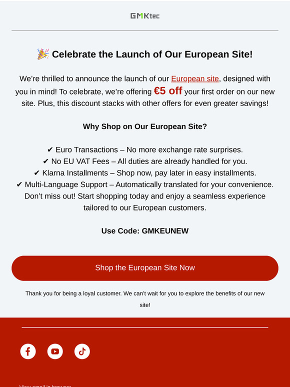 🎉Celebrate the launch of GMKtec’s European Site!