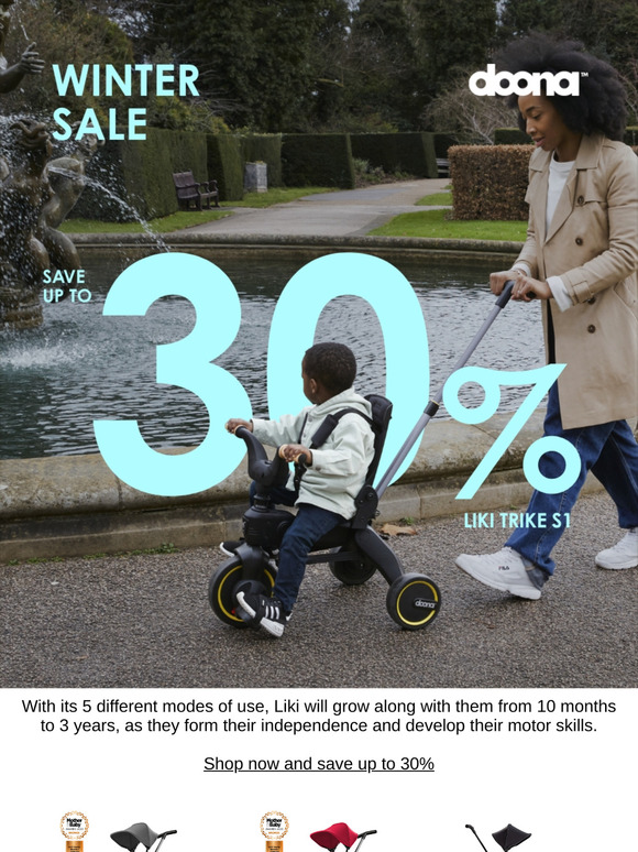 Save up to 30% on Liki Trike in our Winter Sale