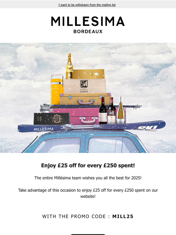 📢 £25 off for every £250 spent to start the year right!