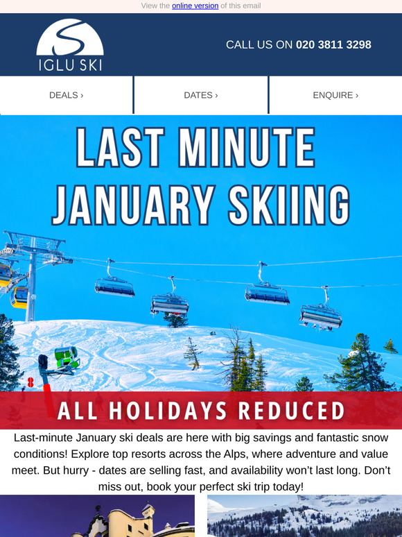 Up to 55% Off: January Ski Deals with Flights, Transfers & Lots of Snow! ⛷️❄️