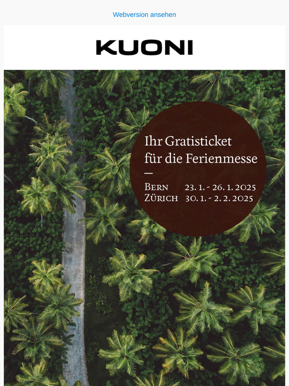 Ihr Gratisticket für die Ferienmesse, Frau —