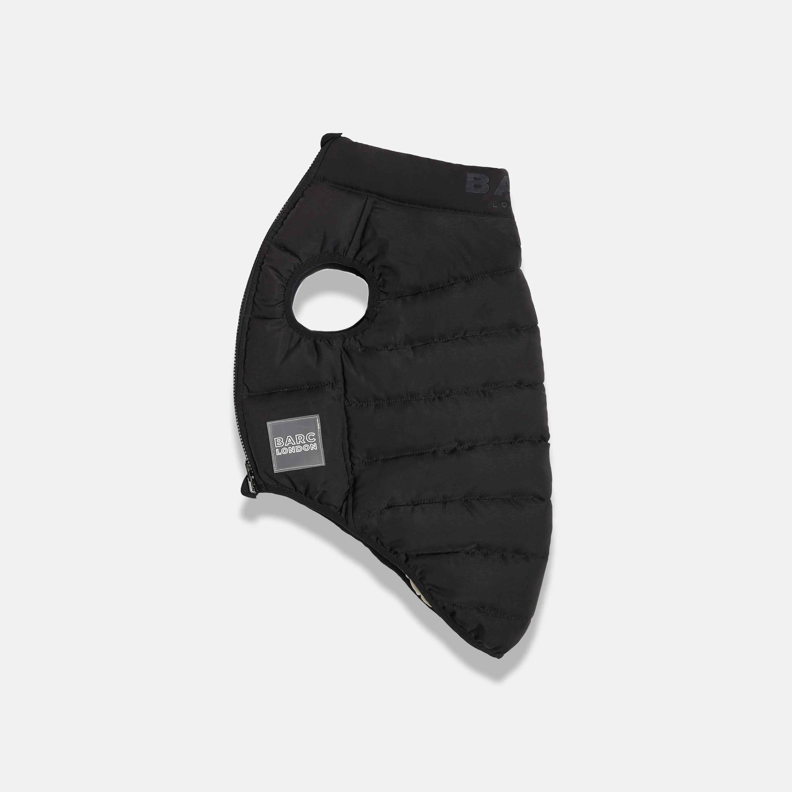 Image of Reversible Dog Puffer Jacket: Black & Off White