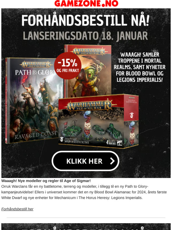 Waaagh! Orruk Warclans nyheter for Age of Sigmar, Blood Bowl Almanac 2024 og mye mer!