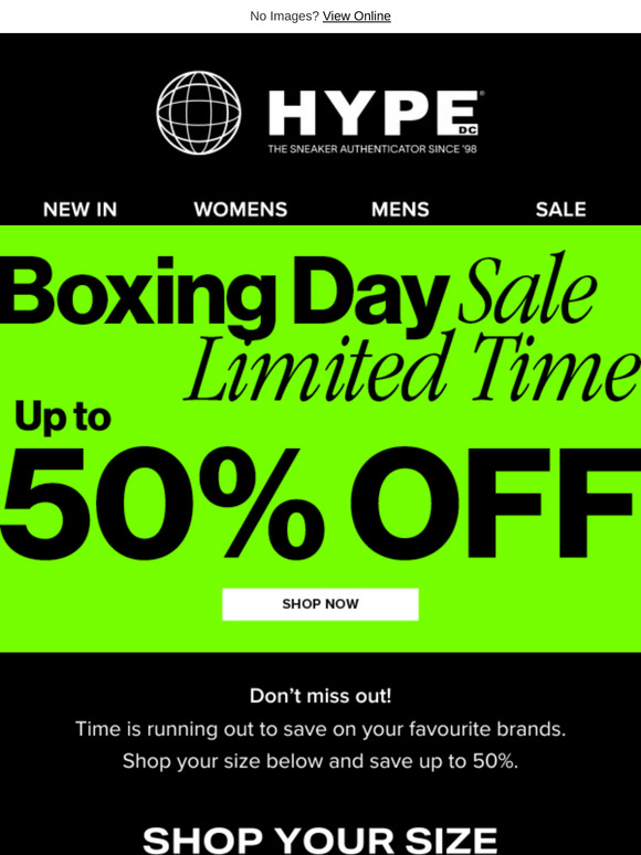 Final Call: Up to 50% off Boxing Day Sale