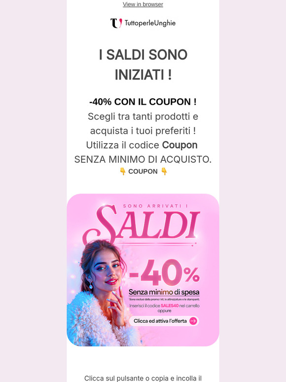 ✅ I saldi sono iniziati -40% con il coupon