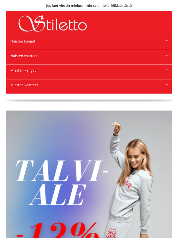 ❄ TALVIALE -12% JOPA -70%! ❄