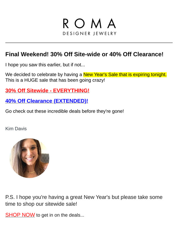⏰ — Final Weekend - 30% Off Site-Wide + 40% Off Clearance