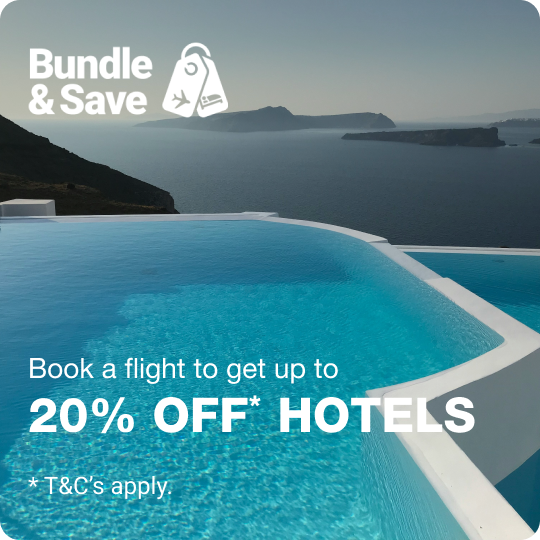 Book a flight to get up to 20% OFF* hotels
