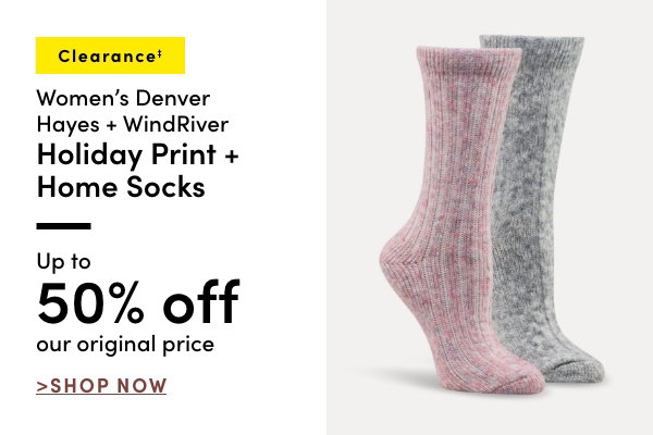 Clearance Women's Denver Hayes & WindRiver Holiday Print & Home Socks, 50% off our original price