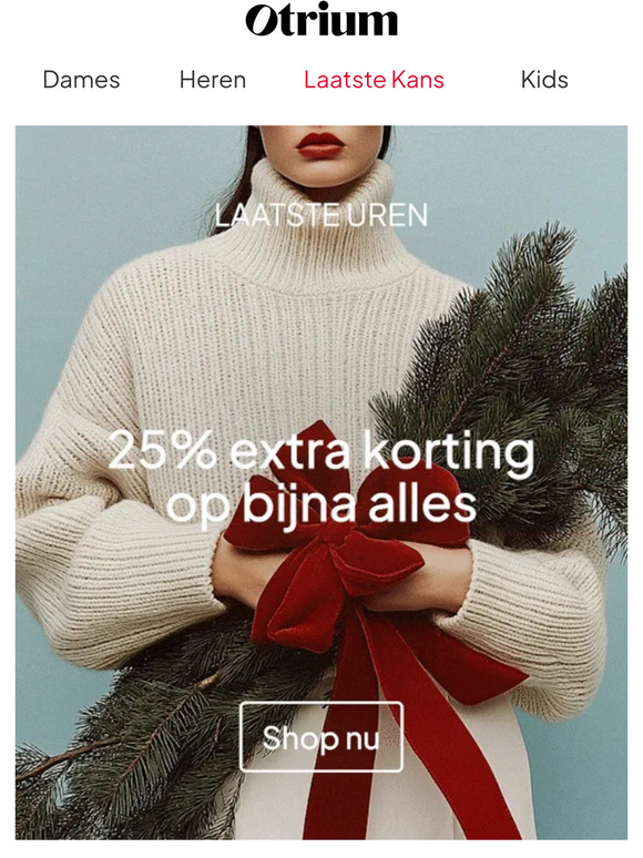 Laatste uren: 25% extra korting op bijna de hele collectie