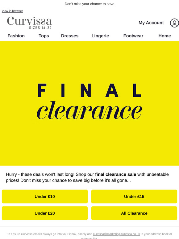 Shop final clearance before it’s too late!