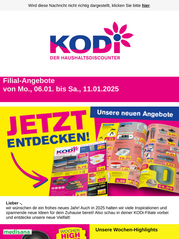 KODi-Angebote ab 06.01. - z.B. Kunststoff-Organizer ab 0,59,-