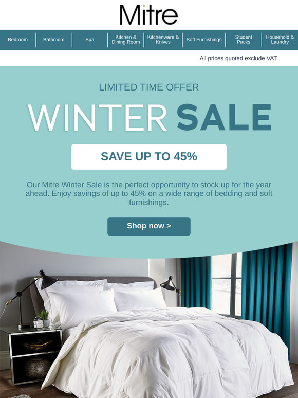 Save up to 45% in the Mitre winter sale!