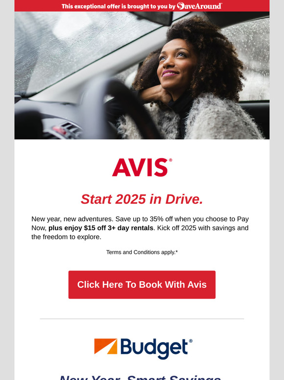 SaveAround: Kickoff the New Year with AVIS &amp; Budget | Milled