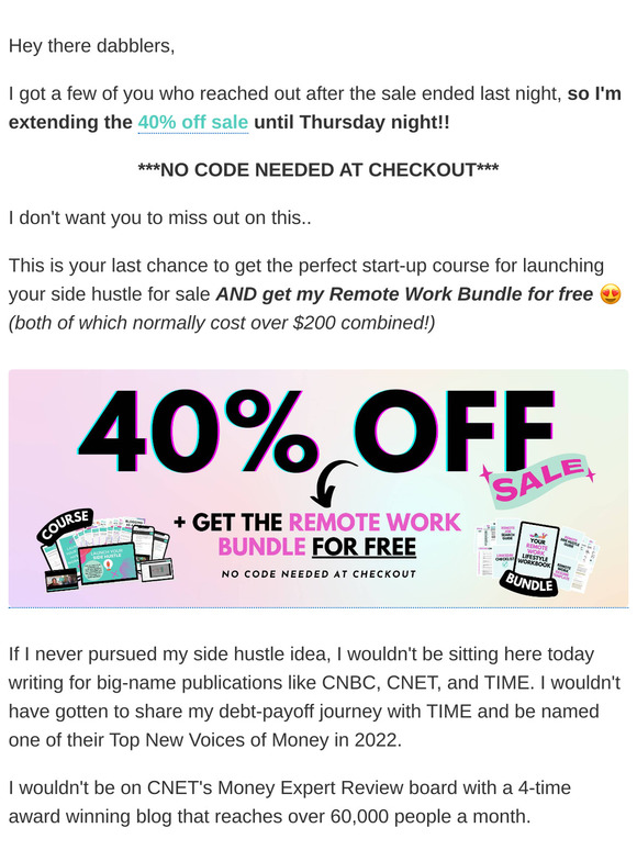 We're extending the sale for 2 more days!
