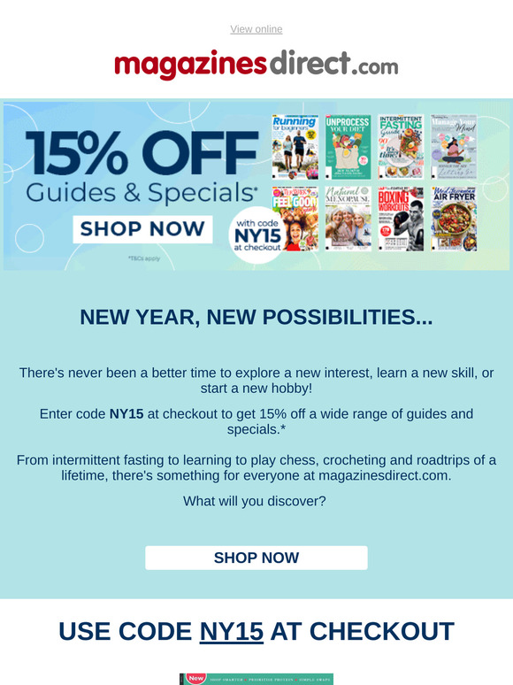 15% off guides & specials