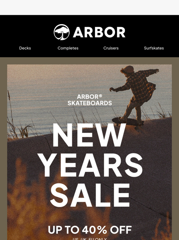 New Years Sale! Enjoy up to 40% off select skateboards all through January!