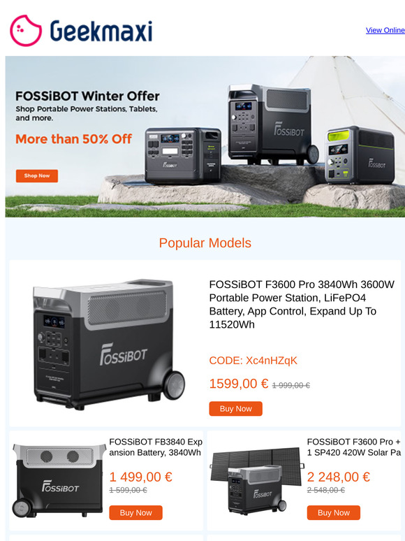 ❄️ Fossibot Winter Sale: Save Up to 50% OFF! 🛍️