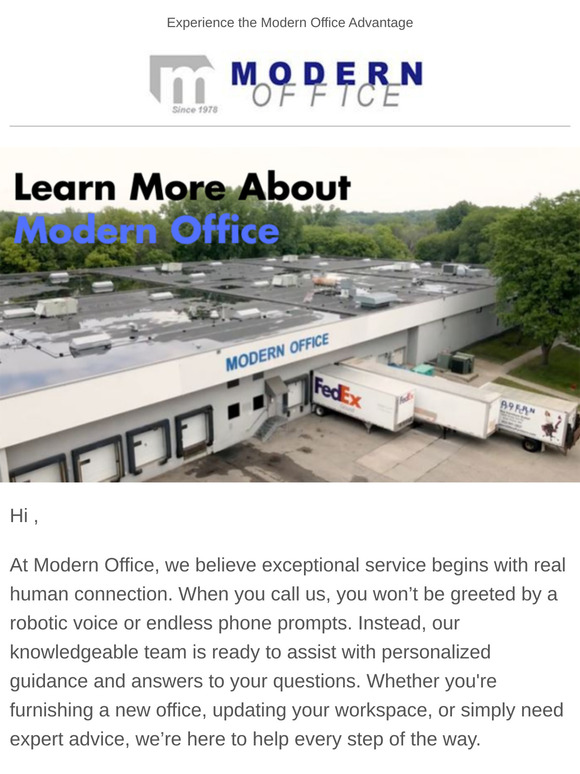 Personal Service, Expansive Inventory: The Modern Office Difference