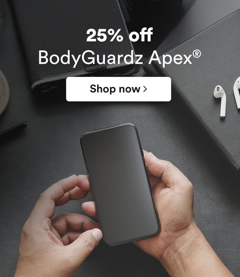 Shop Apex screen protectors and save 25% off.