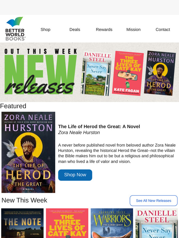 New Zora Neale Hurston, Danielle Steele, and MORE | New Book Releases