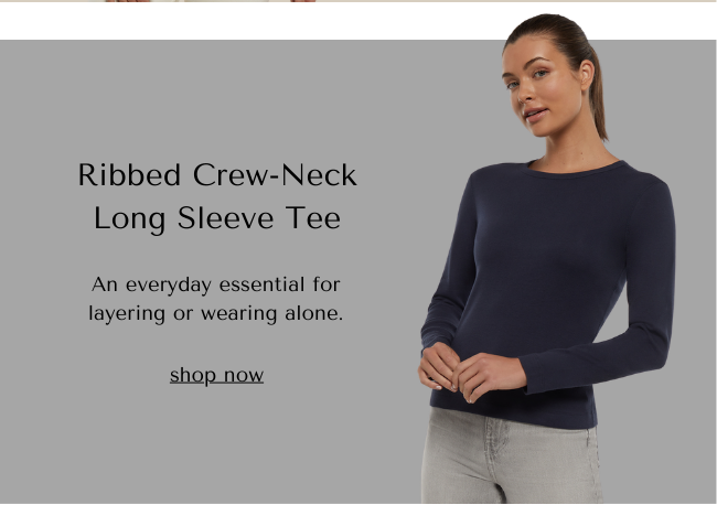 Shop Ribbed Crew Neck Long Sleeve Tee