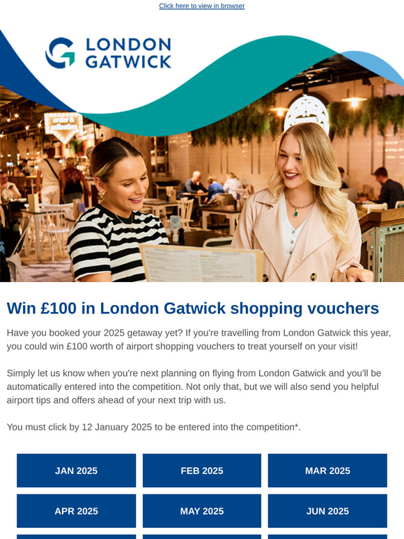 —, win £100 towards your airport shopping