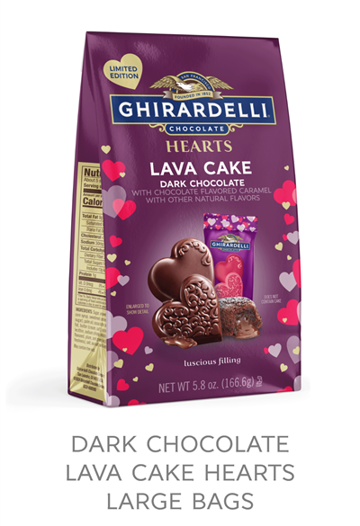 Dark Chocolate Lava Cake Hearts Bags