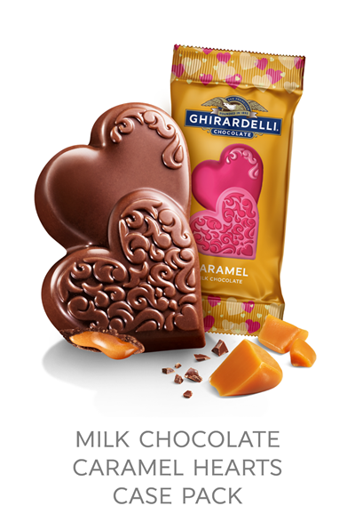 Milk Chocolate Caramel Hearts Case Pack