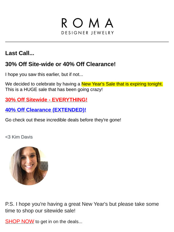 ⏰ — Last Call! 30% Off Site-Wide + 40% Off Clearance