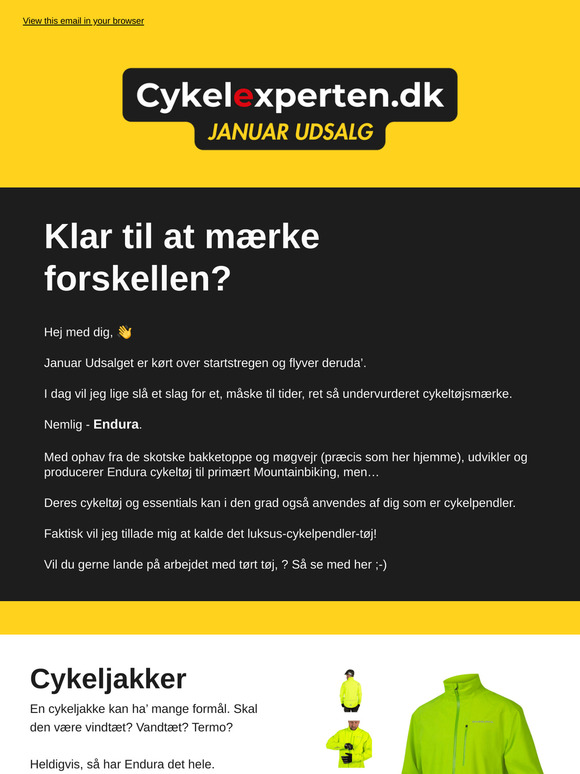 Januar udsalg: Endura cykeltøj 🟡