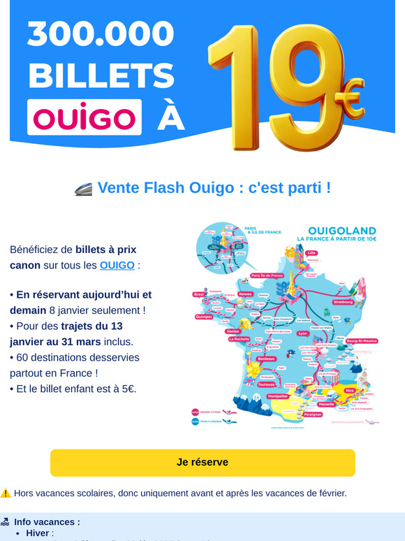 Vente Flash Ouigo à 19€ : c'est parti !