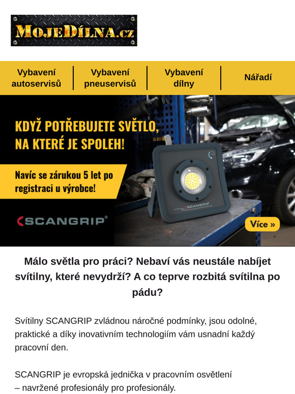 Světlo, které vás nezklame – SCANGRIP s prodlouženou zárukou 5 let! 🔦