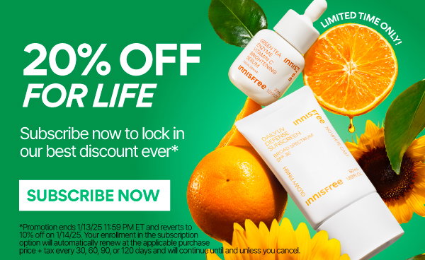SUBSCRIBE FOR 20% OFF FOR LIFE