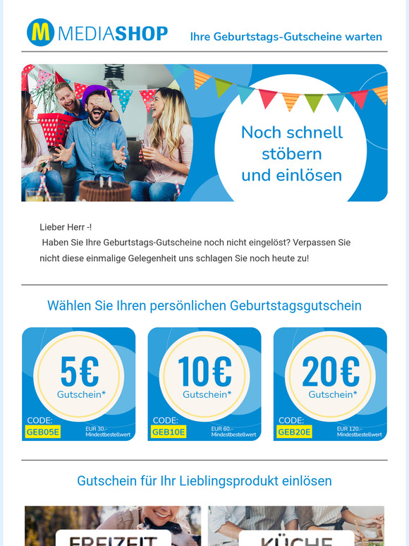 Ihre Geburtstagsgutscheine laufen bald aus