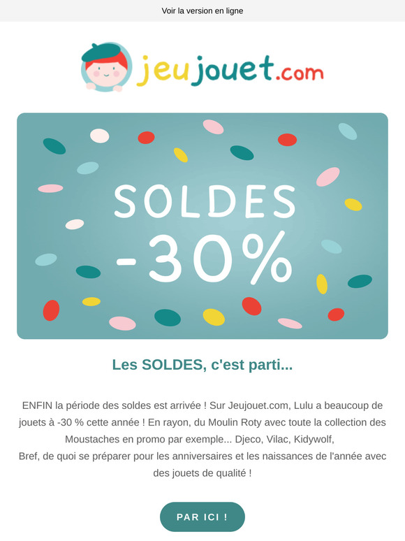 SOLDES : -30% sur nos jouets de qualité et cadeaux de naissance