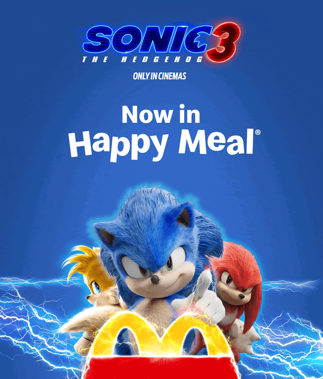 Sonic 3 The Hedgehog - Only in cinemas - Now in Happy Meal®
