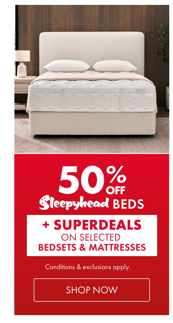 50% OFF Sleepyhead Beds