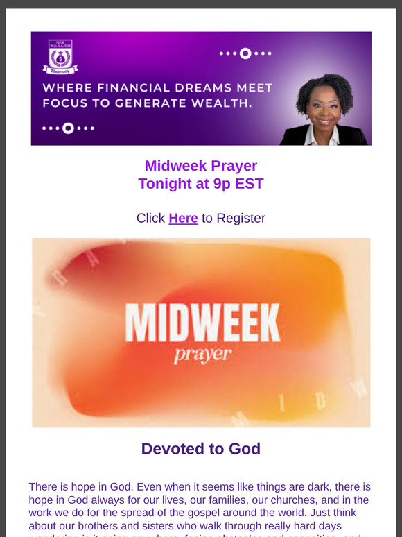 W.E.A.L.T.H.y Word: Midweek Prayer - Devoted to God