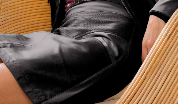 Erin Leather Jacket $299 | Pearl Leather Mini Skirt $173