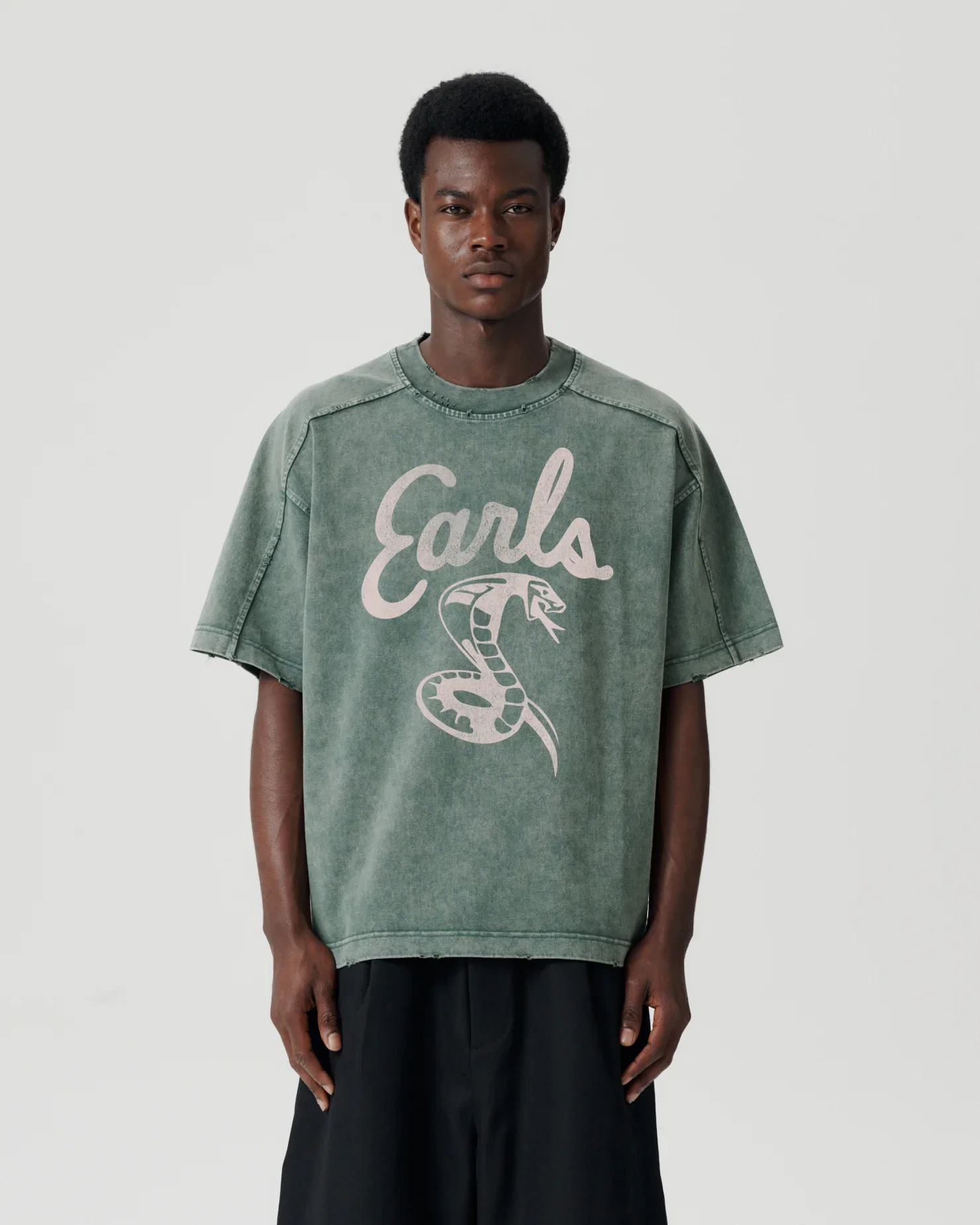 Image of Panelled Cobra Tee - Forest