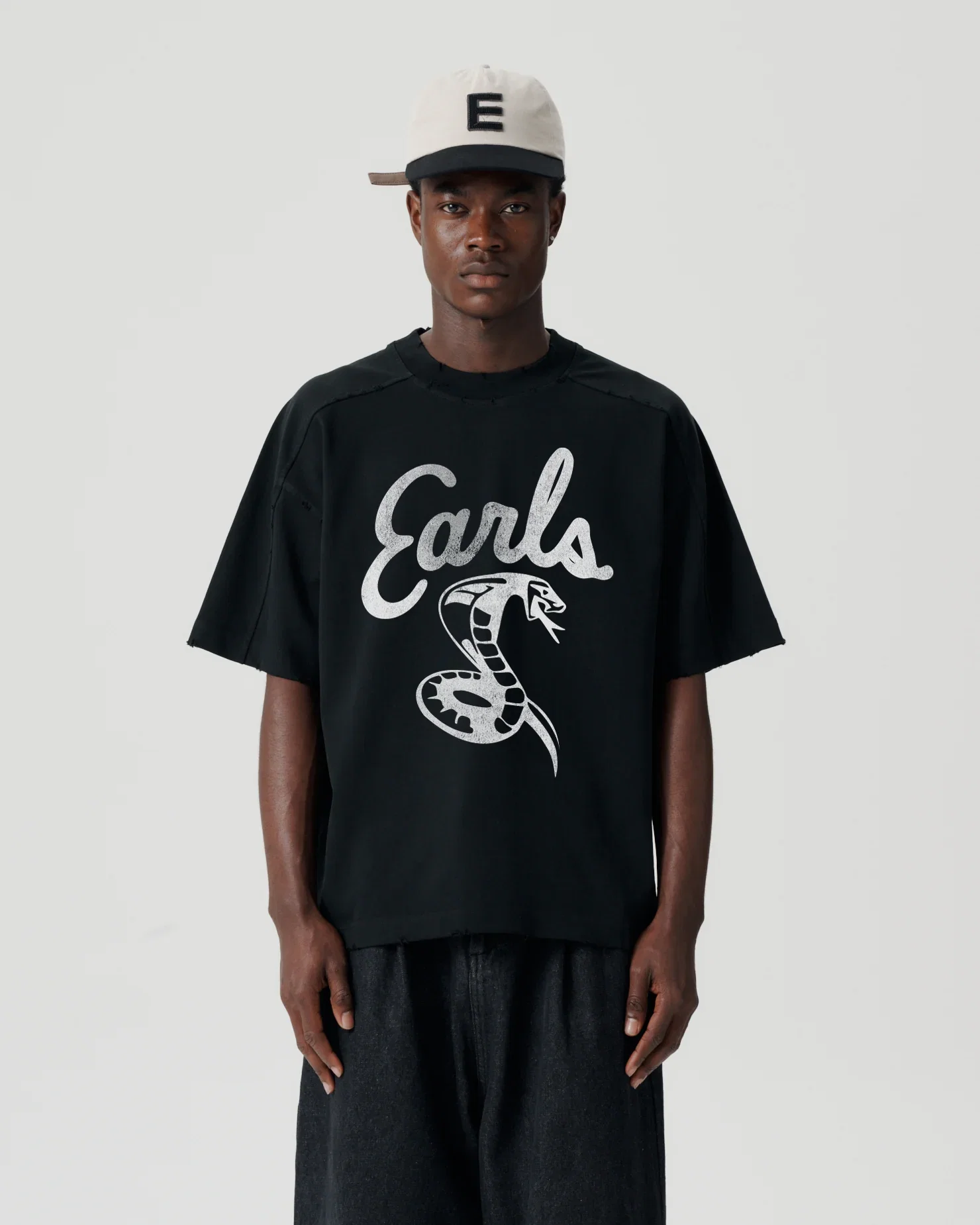 Image of Panelled Cobra Tee - Black