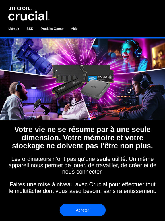 Crucial aime les utilisateurs qui font du multitâche