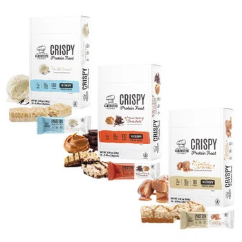 Genius Gourmet Variety Crispy Protein Bar Treat, 30-Count