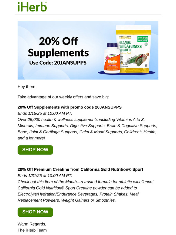 ⭐ 20% Off Supplements, Over 25,000 Products